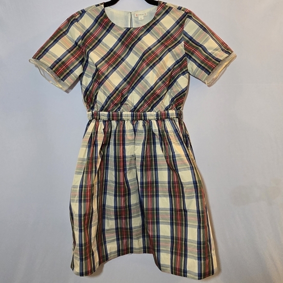Crewcuts Girls Holiday Christmas Party Plaid Glitter Sequin Dress, sz 16 - Picture 1 of 9